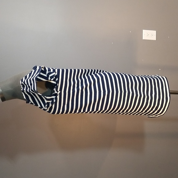 Lauren Ralph Lauren casual stretchy cotton dress. French navy/white stripe. - Picture 2 of 7